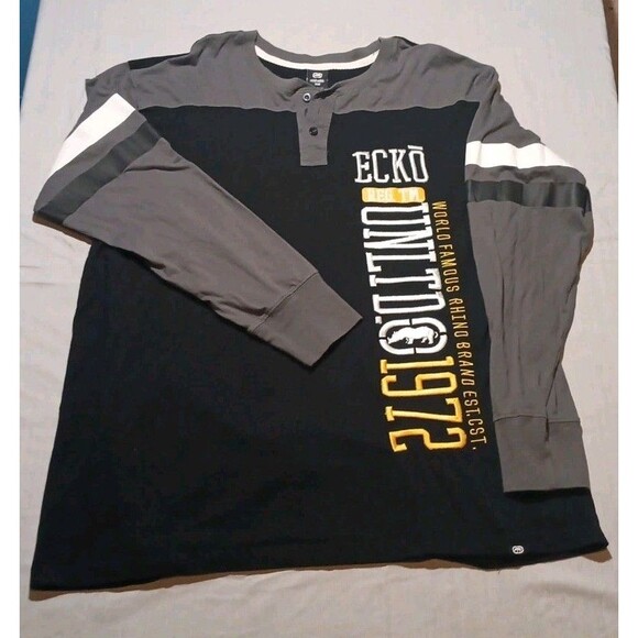 Ecko Unlimited Other - Y2K Ecko Unltd Long Sleeve Shirt 3XB Grey/ Black Embroidered Skater Grunge